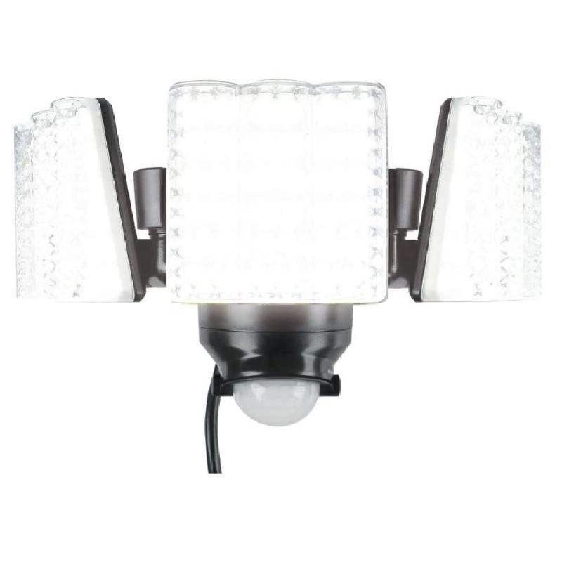 Rakuten - DAISHIN センサーライト DLA-7T300 3灯式 AC コンセント 100V LED 人感センサーライト 屋外 外 屋内 室内 防犯ライト ガレージ 庭 玄関灯 玄関 高輝度 エコ 節電 広範囲 投光器 防雨 防水