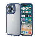 エレコム iPhone15 Pro ケース TOUGH SLIM LITE カメラ保護 耐衝撃 衝撃吸収 薄型 軽量 ストラップホール付き ネイビー PM-A23LFCKNV