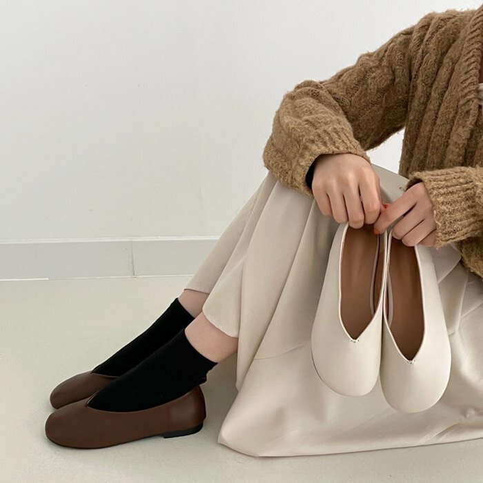 フラットパンプスフラットシューズバ...