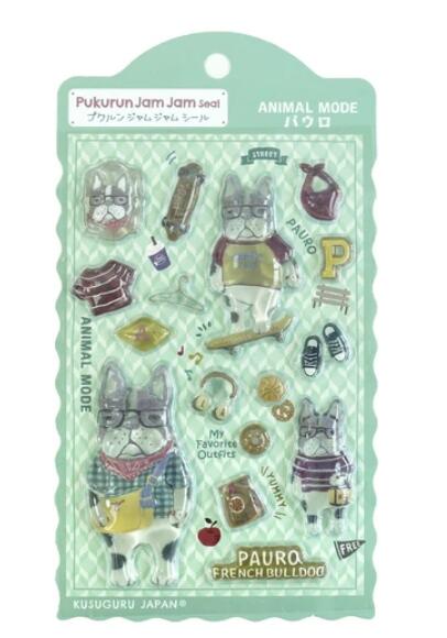 Rakuten - 【正規品】26-10083 プクルンジャムジャムシール　パウロ柄 ぷっくりシール 立体シール Kusuguru　大人のシール　クスグルジャパン