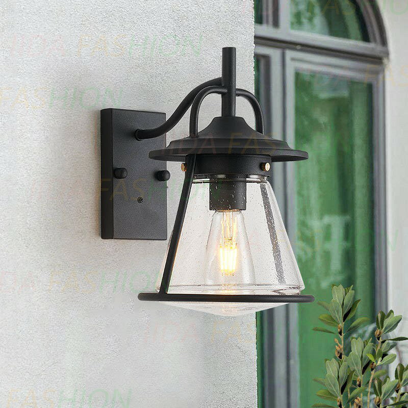 ブラケットライト 北欧 おしゃれ 玄関外灯 屋外用 防水 防雨型 LED対応 屋外照明器具 壁付け 和風 レトロ 透明 ガラス ポーチライト シンプル 明るい 壁掛け照明 門灯 庭園 ガーデン 外壁 バルコニー ウォールライト エントランス照明 洋風 工業風 壁掛けライト 玄関 表札灯 [2]