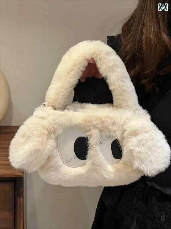 【送料無料】レディース バッグ 普段使い 冬 新 トレンディ かわいい 子犬 ぬいぐるみ ポータブル ショルダー クロス 正方形