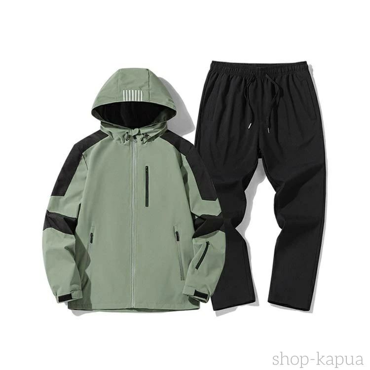 【送料無料】セットアップ メンズ ウインドブレーカー 上下 マウンテンパーカー パンツ 春 秋 冬 レディース キッズ 子供 大人 親子 上下セット アウトドア 登山ウェア ジップアップ 登山服 男の子 女の子 撥水 キャンプ ゴルフ 防寒 釣り ウェア バイク トレッキング 2