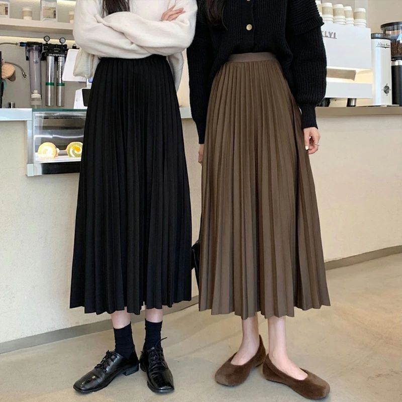 Rakuten - スカート プリーツスカート ロング 丈 プリーツ 秋 冬 おしゃれ ロングスカート ミモレ丈 フレアスカート マキシスカート aライン フレア ボリューム 大きいサイズ ひざ丈 きれいめ レディース 送料無料