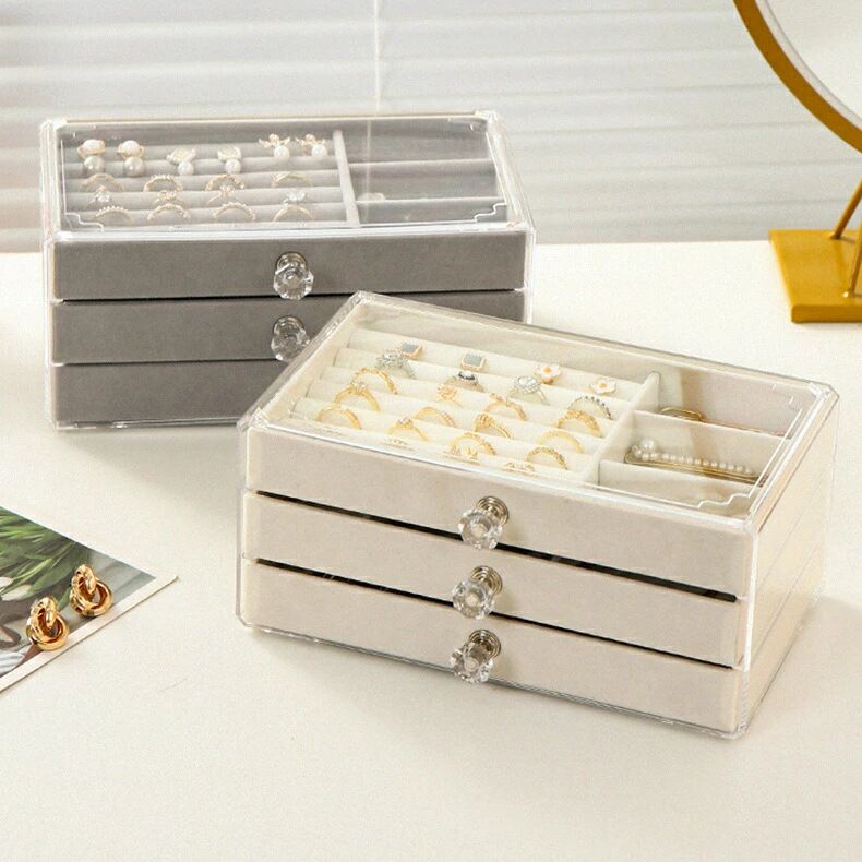 アクセサリーケース ジュエリーボックス 収納 ネックレス ピアス イヤリング 指輪 ブレスレット 3段 引..