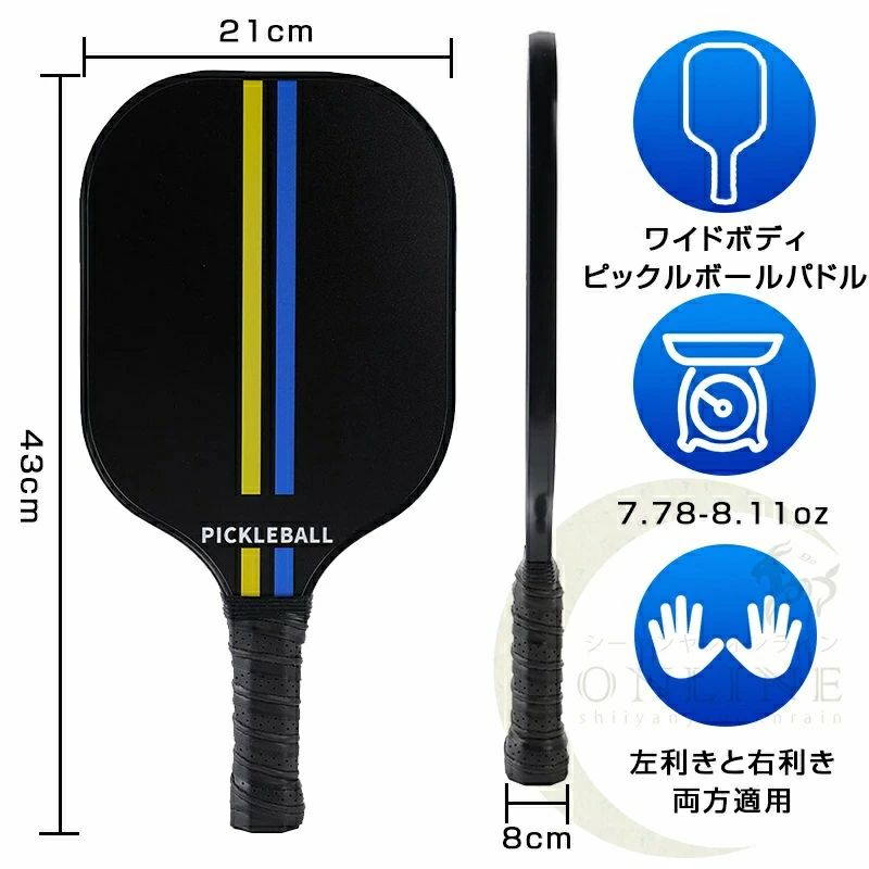 ピックルボール パドル 初心者 中級者 グラスファイバー表面 ラケット2個 ボール4...