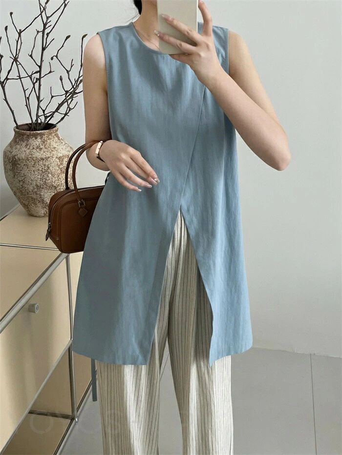 ワンピース ブラウス レディース シャツ シャツブラウス トップス ロング チュニック ノースリーブ 春 夏 フォーマル 大人 可愛い ファッション おしゃれ ...