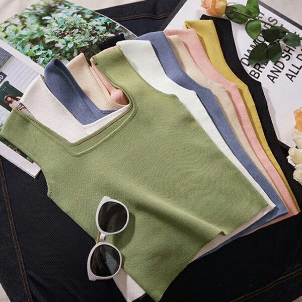 セクシータンクトップ レディースキャミソール ロング ショット ストレッチ入り ノースリーブ 重ね着 ..