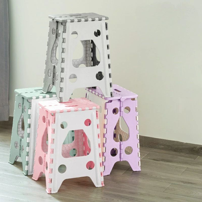 厚みのあるプラスチック製折りたたみスツール、省スペースな家庭用折りたたみ椅子、ポータブルダイニン..