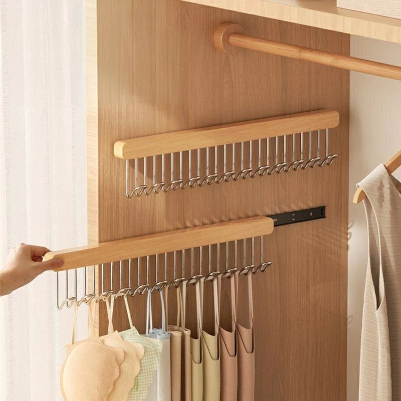 伸縮式ハンガー 家庭用 下着 タンクトップ 壁掛け 粘着式 引き出し式クローゼット 干し台 省スペース ..