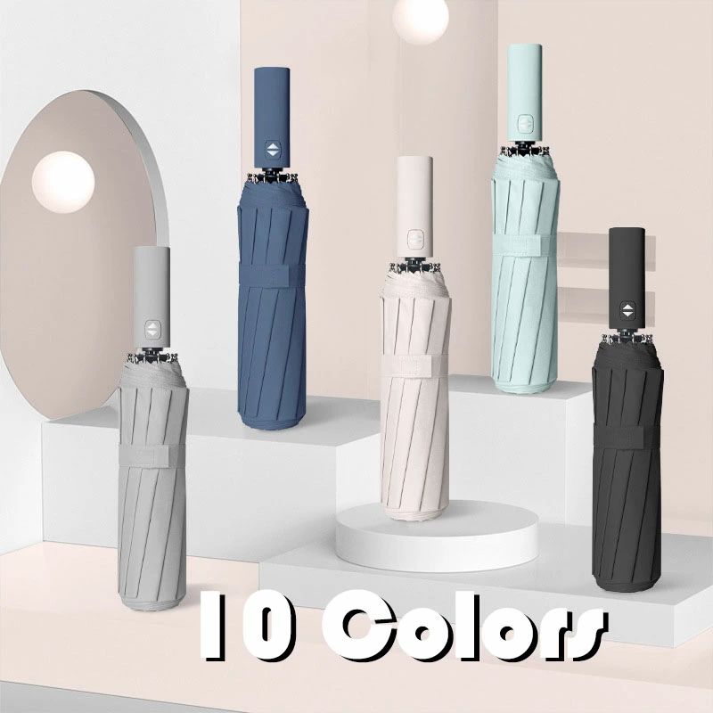 Rakuten - 折りたたみ傘 3段折りたたみ傘 レデイース メンズ 自動開閉式 UVカット 紫外線対策 遮光 遮熱 傘 無地 おしゃれ 12本骨 上品 日傘 雨傘 晴雨兼用 オシャレ 10色