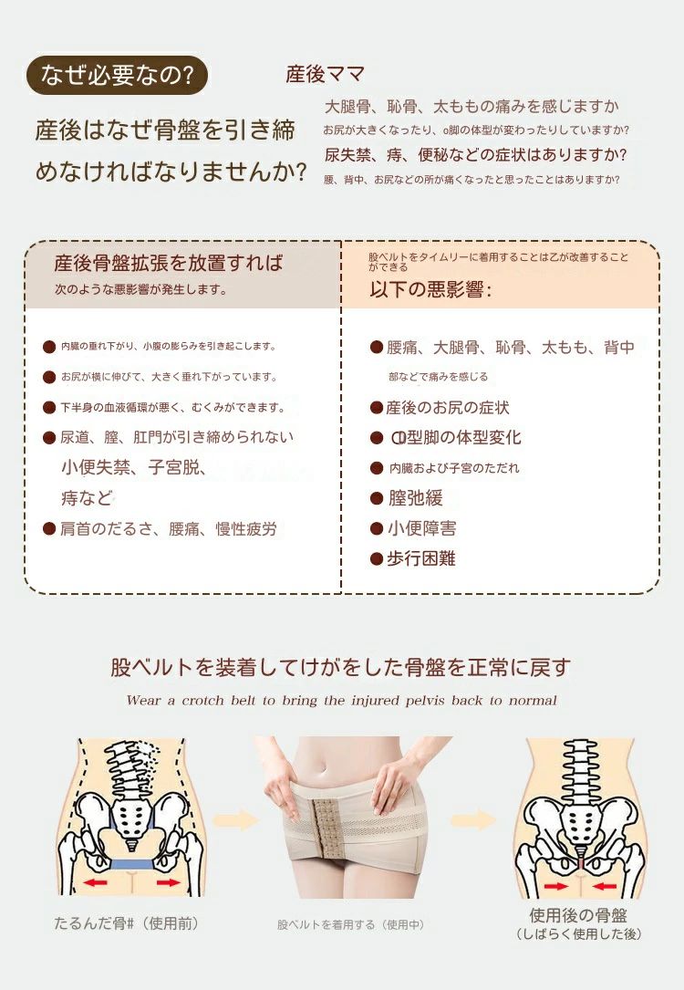 コルセット 骨盤ケア 軽量 産前 通気 加圧 ガードル ズレにくい 骨盤 サポーター ...