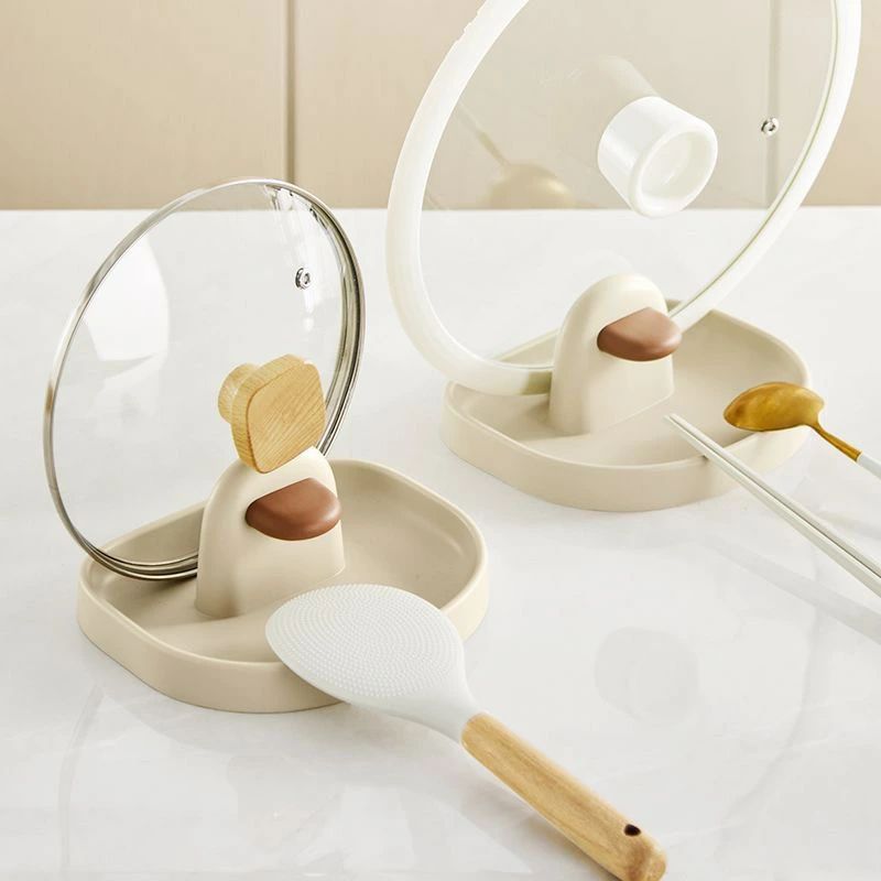 卓上鍋蓋棚、家庭用鍋蓋置器、フライ返しスプーン置器、簡単に取り出せる設計、台所収納神器、水切り置..