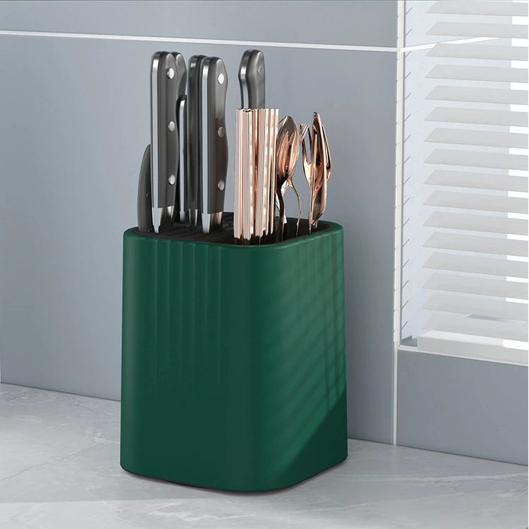 キッチン回転式ナイフラック、多機能ナイフ＆箸収納ラック、一体型カウンタートップナイフ＆箸ラック、360度回転式ナイフラック、一体型キッチンナイフ＆箸収納ボックス、カウンタートップ回転式ナイフラック、仕切り付き収納回転式ナイフラック 3