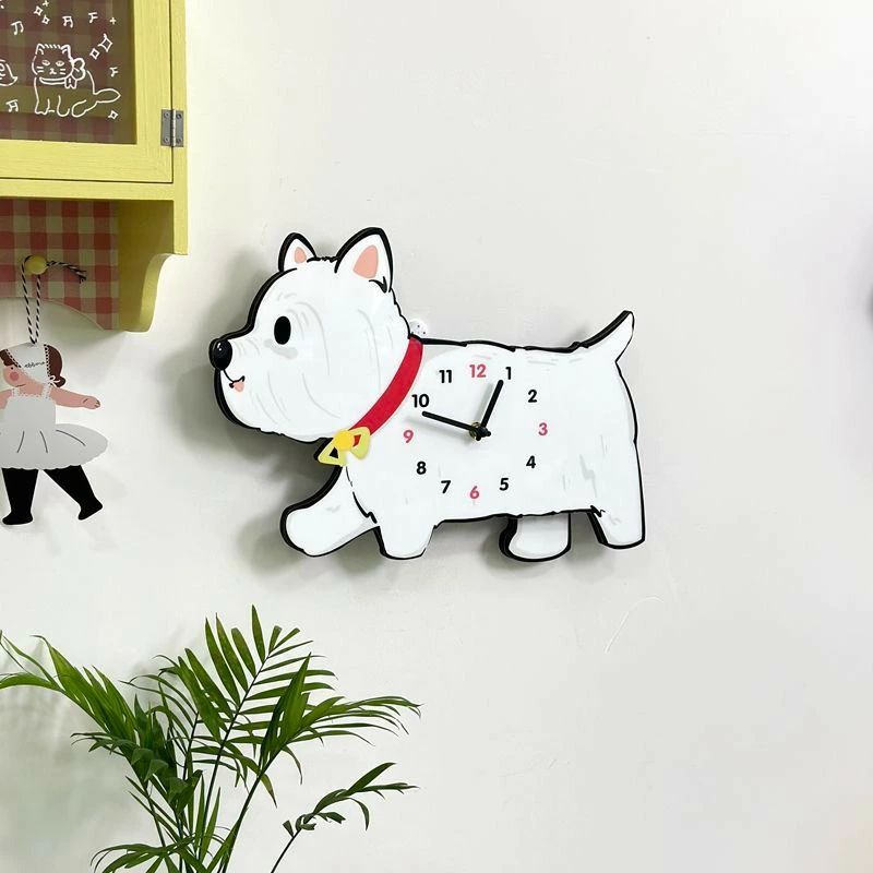 犬 子供 小学 新生活 キュート いぬ 子供部屋 左右に揺れる 犬モビールクロック プレゼント シンプル 小屋 新築祝い おしゃれ 壁掛け時計 静音 掛け時計 クリスマス 28*40cm インテリア 西部高地 爪 幼稚園 かわいい [3]
