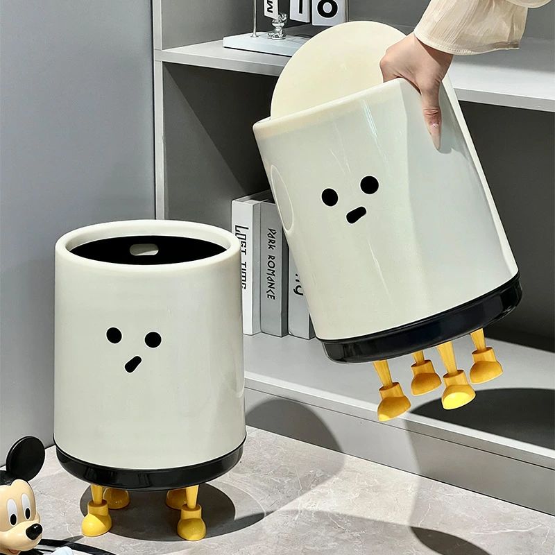 軽くて高級なリビングルーム用カバー付きゴミ箱、寝室用静音・高価値ゴミ箱、浴室用防水防湿プッシュ式..