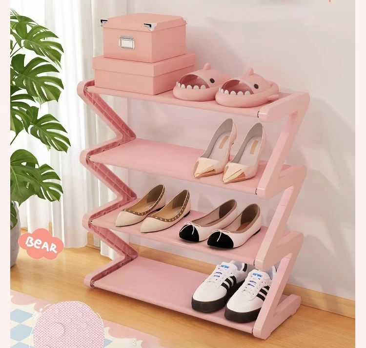 4段 収納 ラック省スペース 重ねる 靴置き 靴 トイレ スリム 靴 スリムトイレ 組み立てが簡単 収納ラッ..