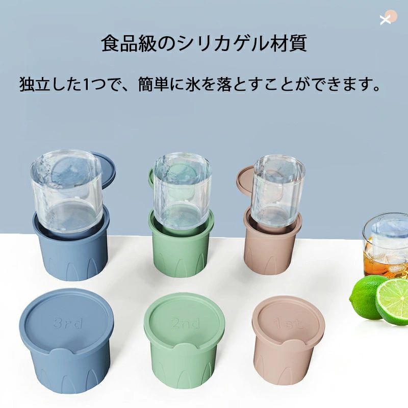 蓋付き 冷凍保存 中空円筒形の氷 ケース ビール 超ビッグサイズ 製氷器 氷 家庭用 コーヒー タンブラー/ジョッキ/大きな杯対応 シリコンモールド シリコン製 ジュース 冷た倶楽部 夏休み 容器 溶けにくい 製氷機 取り出しやすい 漏れ防止 冷蔵庫専用 アイストレー 2