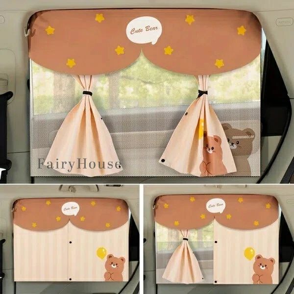 サーマル断熱 磁石式サイドウィンドウ プライバシーカーテン 車内日焼け防止製品 キャラクターカーカーテン