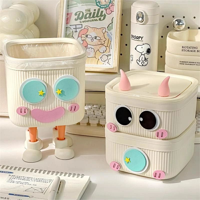 寮用 学生用 insゴミ箱 デスク収納 デスク用ゴミ箱 デスクの飾り ふた付き紙屑入れ 蓋付き ニューモデル 可愛い 置き物