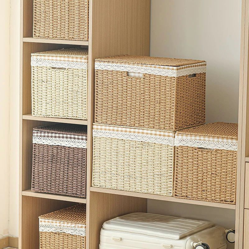 カゴ 北欧風 籠 アジアン 雑貨 ランドリー おむつ 収納カゴ トイレットペーパー 編み 紙 洗濯かご 編み..