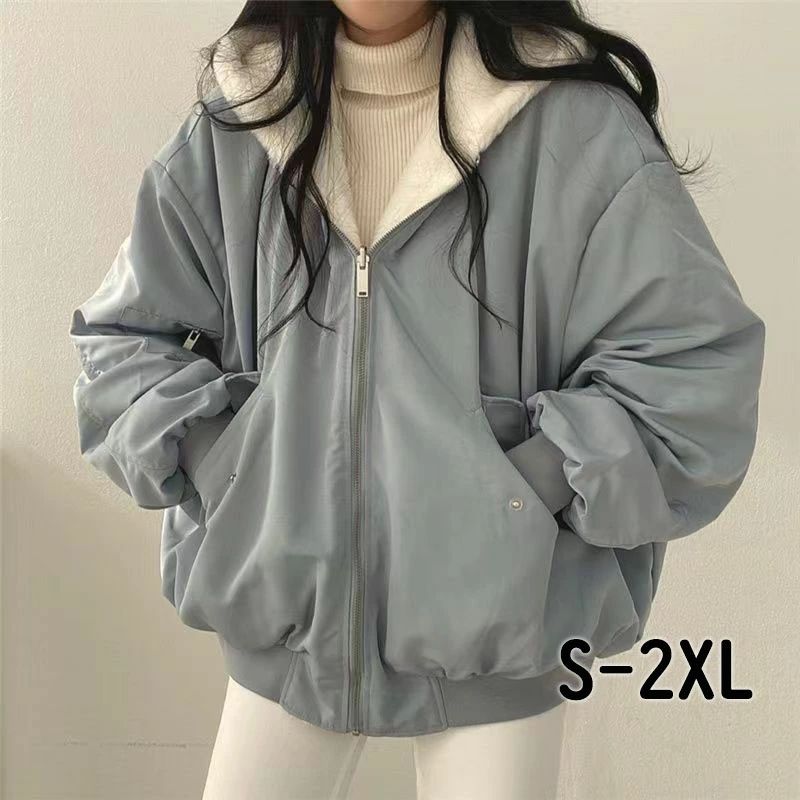 Rakuten - 秋冬 2way ファーコート もこもこ 通学 冬服 カジュアル 通勤 ふわふわ フード付き ボアジャケット 両面着用 韓国ファッション レディース 暖かい 防寒 ボアコート リバーシブル フリース
