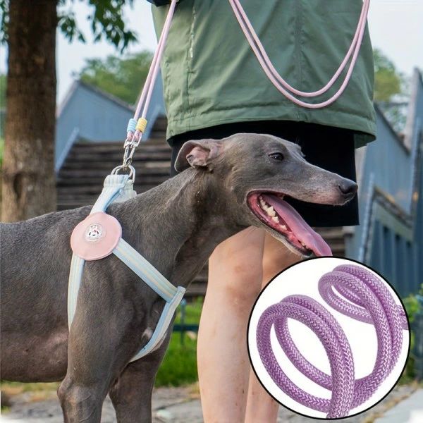 マカロンシリーズデュアルロープドッグリード、6フィート、犬用の反動トレーニングトラクションロープ..