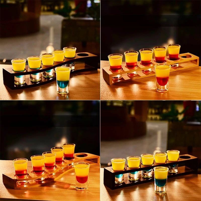 25ml パーティー用 ウォッカスピリット サービングトレイ ショットグラス ホルダーセット ショットグラ..