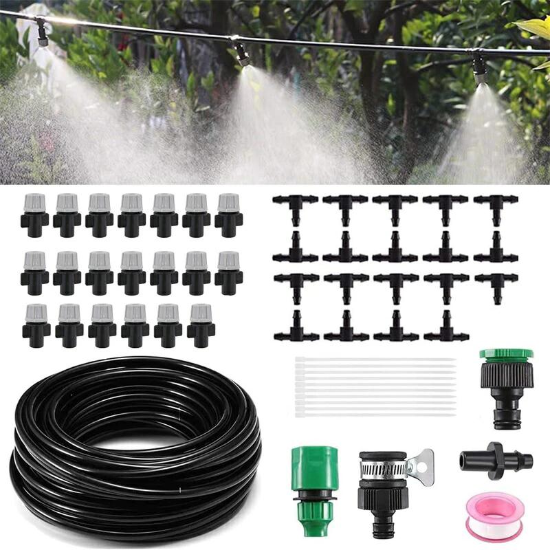 5m 家庭園芸 ガーデン 10m 散水ノズル 植物 40mノズルミストシャワー 30m スプリンクラー 節水 屋外 プール 熱中症対策 20m ドリップ 盆栽用 水やり 温室加湿 15m 噴霧 ミストノズル