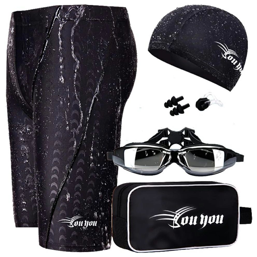 フィットネス 4XL おしゃれ XL 水着 メンズ ノーズクリップ 大きいサイズ セット スイミングゴーグル L 6点セット 3XL 収納袋付き ジム 吸汗速乾 男性 スイムキャップ 海水パンツ 耳栓 スイミング用品 競泳水着 5XL 2XL 水泳パンツ 男性用