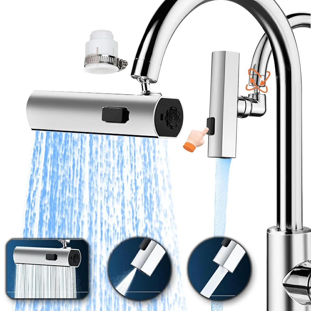 3モード水流 首振り 洗面室 節水水栓ノズル キッチンシャワー トイレ 360度回転 切り替え キッチン用水栓 水栓ノズル 水漏れ防止 台所 流し 蛇口交換アダプターつき 取り付けが簡単 水道 水栓混合 節水泡沫器 増圧シャワー蛇口 噴霧器 浴室