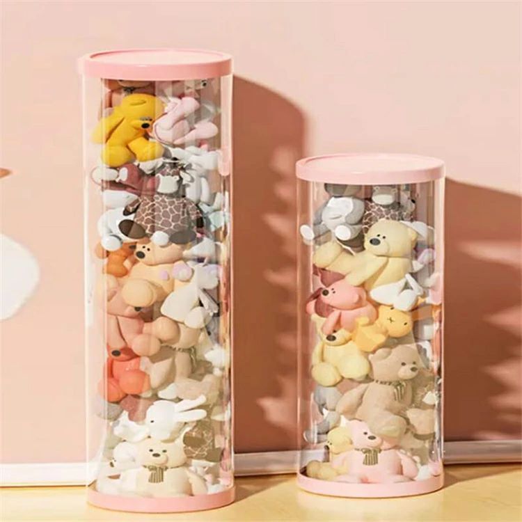 ぬいぐるみ収納桶 ぬいぐるみ 大容量 防塵 透明円柱のぬいぐるみ収納ケース おもちゃ収納ボックス 展示ボックス おもちゃ収納ボックス 円柱形 収納チューブ 子供部屋 蓋付き DIY ディスプレイケース 収納箱 抱き枕 収納 透明円柱 クリア
