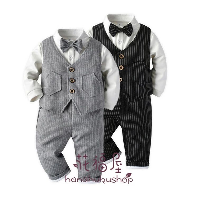 Rakuten - ロンパース スーツ ベビー フォーマル 110cm 90 100 男の子 お呼ばれ 70 キッズ 結婚式 ベビー お宮参り お食い初め 服 赤ちゃん フォーマルスーツ フォーマル キッズ キッズ おしゃれ 男の子 紳士風 出産祝い 男の子 スーツ 誕生日
