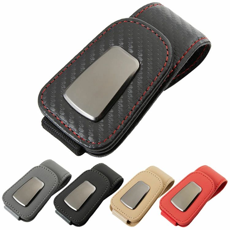 Car Storage, Holder - 眼鏡ホルダー 取り付け簡単 車用 カー用品 簡単設置 車眼鏡ホルダー メガネクリップ カード収納クリップ レザー調 車用収納 サングラスクリップ 紛失対策 サンバイザー