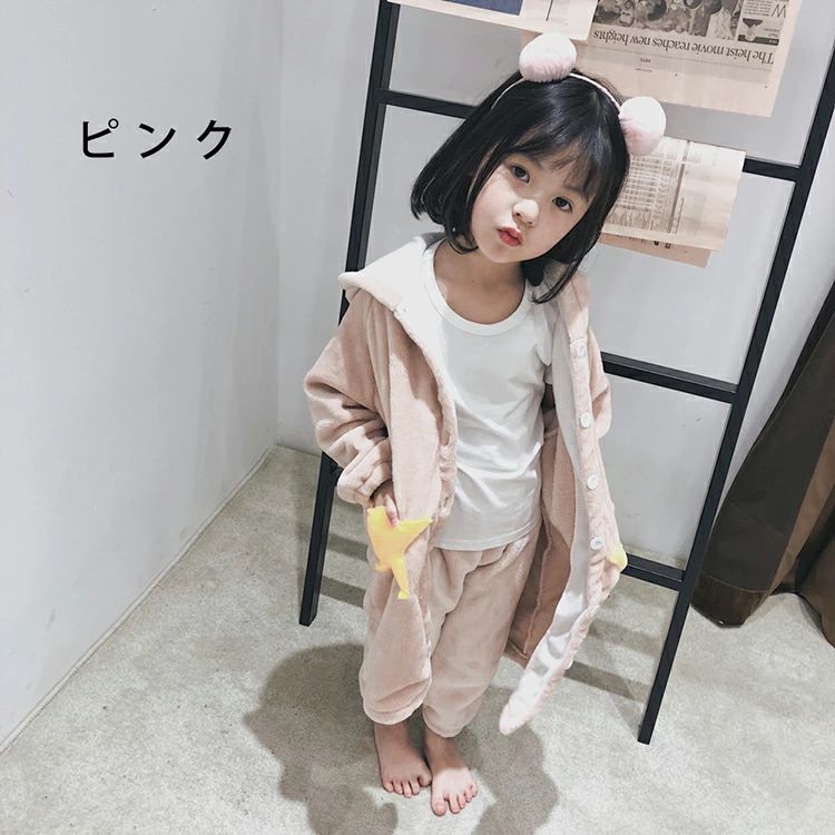 パジャマ 寒さ対策 ナイトウェア キッズ 秋冬用 バスローブ ルームウェア ガウン 部屋着 寝巻き フランネル 男の子 ロングガウン 女の子 フード付き ふわふわ あったか ナイトガウン 着る毛布 長袖
