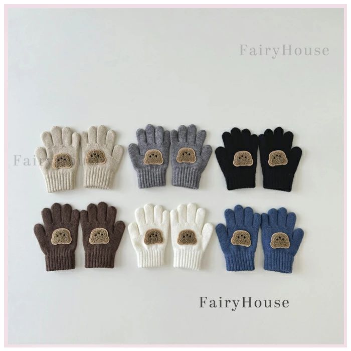 兄弟 かわいい 子供用 誕生日 防寒対策 手袋 プレゼント 3歳〜7歳 おしゃれ 手袋 6色選べる ニット あったか 手袋 クマ柄 キッズ用 幼児 手袋 冬物 新年 男女兼用 姉妹 手袋 ベビー クリスマス 子ども