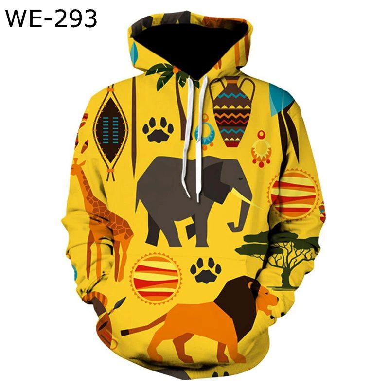 パーカー プルオーバー メンズ 大きいサイズ フード付き 象柄 ライオン柄 3Dプリント 韓国風 おしゃれ 動物柄 春秋 ゆったり ストリート 長袖 カジュアル 着心地が良い 耐久性 カップル