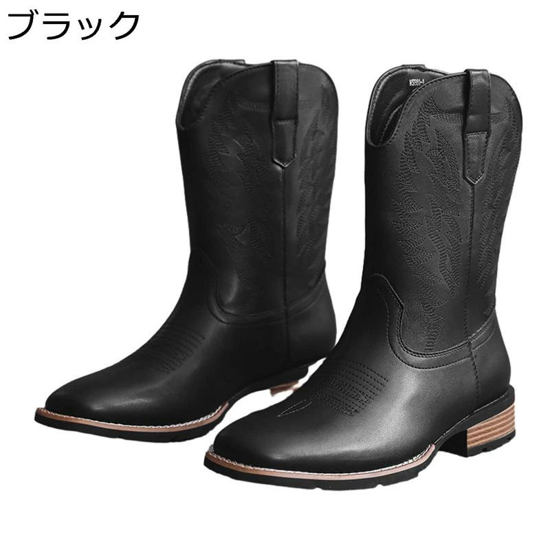 バイカーズブーツ カウボーイ ライダー アニメ 防寒対策 耐磨耗性 ヴィジュアル系 乗馬 幅広 走れる 復..