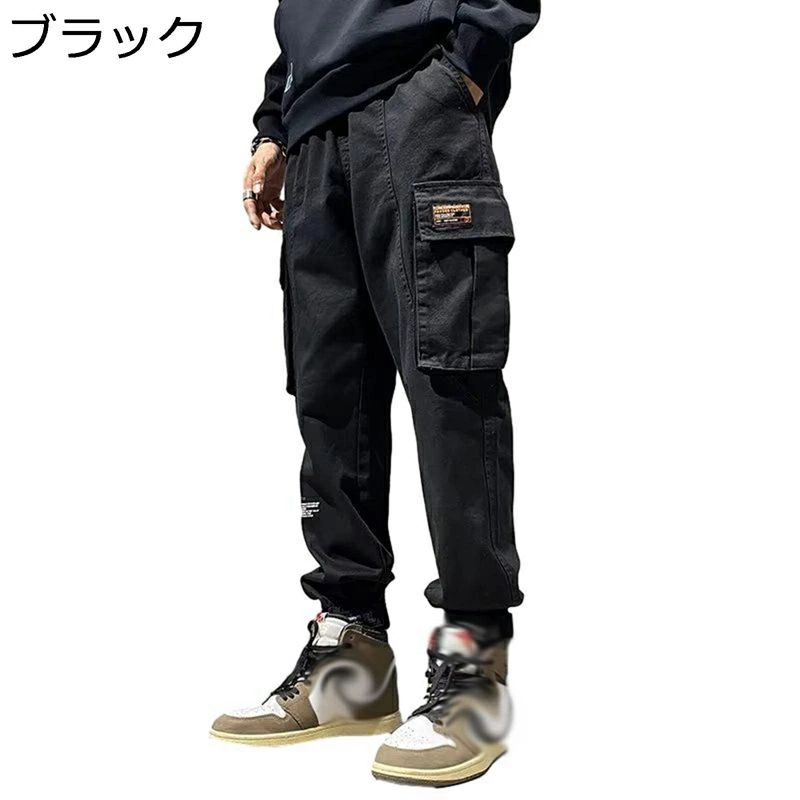 ゆったり カーゴパンツ テーパード カジュアル 男性用 ウエストゴム調節 デイリー...