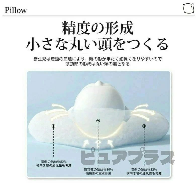 新生児から使える 絶壁予防枕 赤ちゃん枕 頭の形 横向き枕　寝返り防止 ユニースリープ枕 ベビー枕 夜泣き 絶壁防止枕 出産祝い 出産準備 向き癖防止 絶壁防止 ベビーピロー ギフト プレゼント 向き癖 3