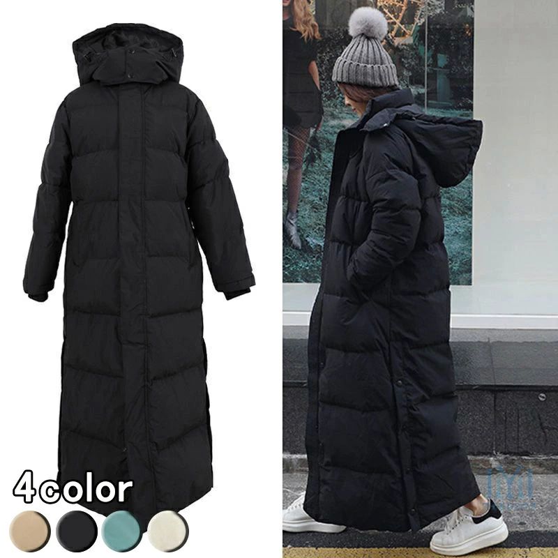 ファーコ ダウンコート ロングコート ジャケット 秋冬服 レディース ロング丈 中綿入り 超ロングコート 体型カバー ベンチコート