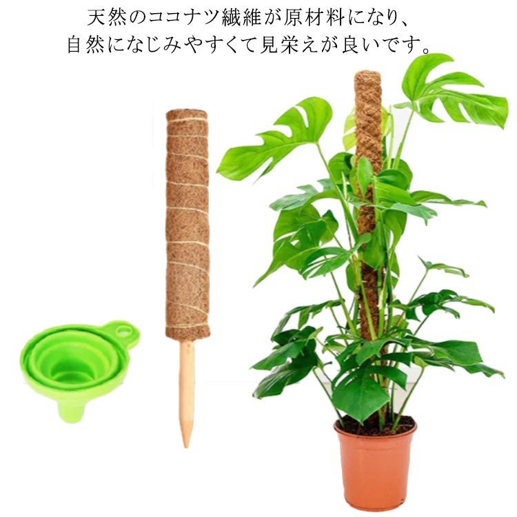 園芸支柱 40cm 植物サポート 高さ調整可能 ココナッツ つる性植物 園芸用 花ささえ 天然 園芸支柱パー..