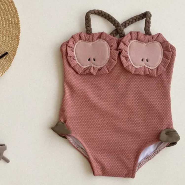ワンピース かわいい みずぎ スイミング レモン 海 女児 プール 幼稚園 こども 水...