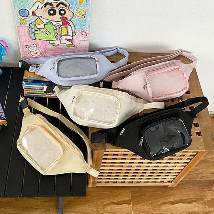 ミニバッグ メンズ 小さめ 推しバッグ 軽量で使いやすい痛バージョン ウエストバッグ クリアバッグ 缶バッチ対応 ミニ ボディバッグ 推し活 推し レディース