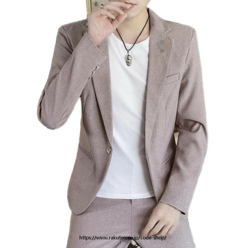 乐天商城 - カッコイイ メンズスーツ カジュアル セットアップ 2点セット ビジネススーツ 紳士服 タキシード 結婚式 ジャケット+パンツ 2次会 写真撮影 成人式 テーラードジャケット サマースーツ パーティー 4色 M/L/XL/2XL/3XLスキニーパンツ 無地