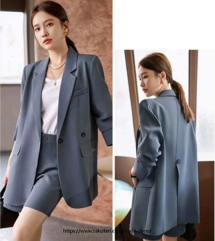 洗えるスーツ 着痩せ レディース フォーマル セットアップ 通勤 OL ロングコート ジャケット+ガウチョパンツ 長パンツ/短パンツ 2点セット ママ 入学式 卒業式 カジュアル ビジネス パンツスーツ 結婚式 オフィス セレモニースーツ 黒/灰色 秋冬素敵S~XL 30代20代