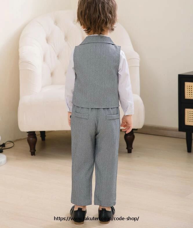 ジュニア 男の子 フォーマル 4点セット 入学式 男の子 キッズスーツ 子供スーツ 男...