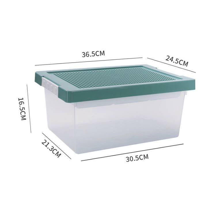 ボックス 収納ケース キッズ 2タイプ×4色 おしゃれ ケース シリーズ 子ども 知育家具 おもちゃ収納 フタ付 2タイプ×4色 仕切り付き ブロック 収納 お片付け 2段 小物収納 持ち運び やすい 収納ボックス キッズ 工具箱 小物入れ 取手 子供 男の子 収納 [3]