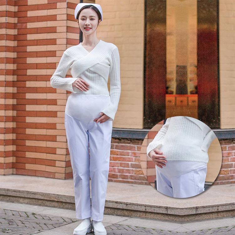 女性用 看護師 医療白衣 厚手 春 白衣 ナースパンツ 薄手 ホワイト ナースウェア ホワイト 調節ゴム 厚手 大きいサイズ マタニティ 秋 パンツ 厚手 薬剤師 マタニティパンツ 春 女子 スラックス ウエストゴム 女性用 ウエストゴム 夏 秋 妊婦 2