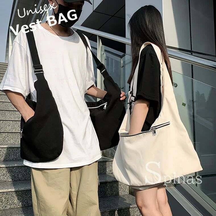 全2色 着るだけで手ぶらで過ごせる万能ベストバッグ！ おしゃれ ライナーベスト ユニセックス メンズ ベスト 斜め掛け 肩掛け バッグ ベスト レディース ベストバッグ アウトドアバッグ